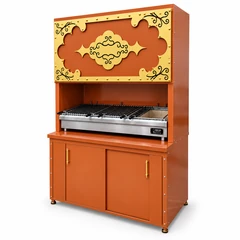 Decorative charcoal kebab grill with cabinet · 125 cm