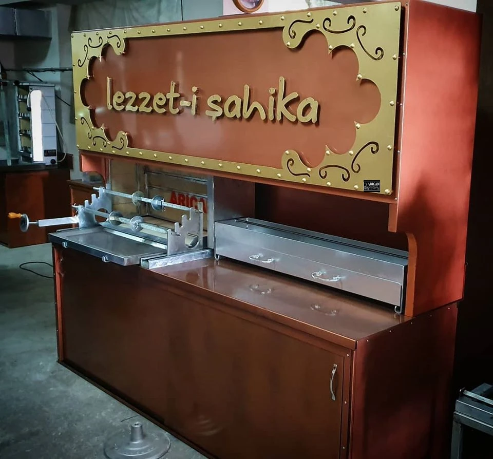 Wood-fired cağ kebab machines · Copper-look finish · Custom design examples — AG-072 · 1