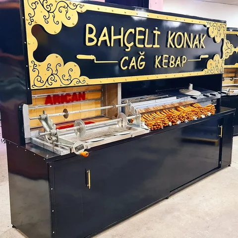 Wood-fired cağ kebab machines · Black metal · 300 cm — AG-306 · 2