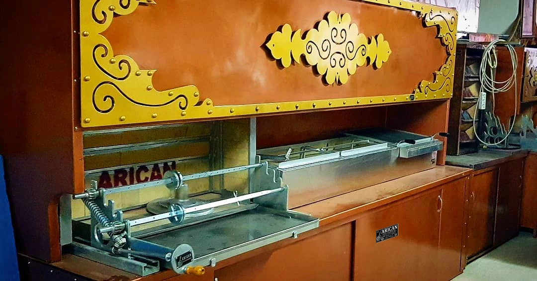 Wood-fired cağ kebab machines · Copper-look finish · Custom design examples — AG-031 · 1