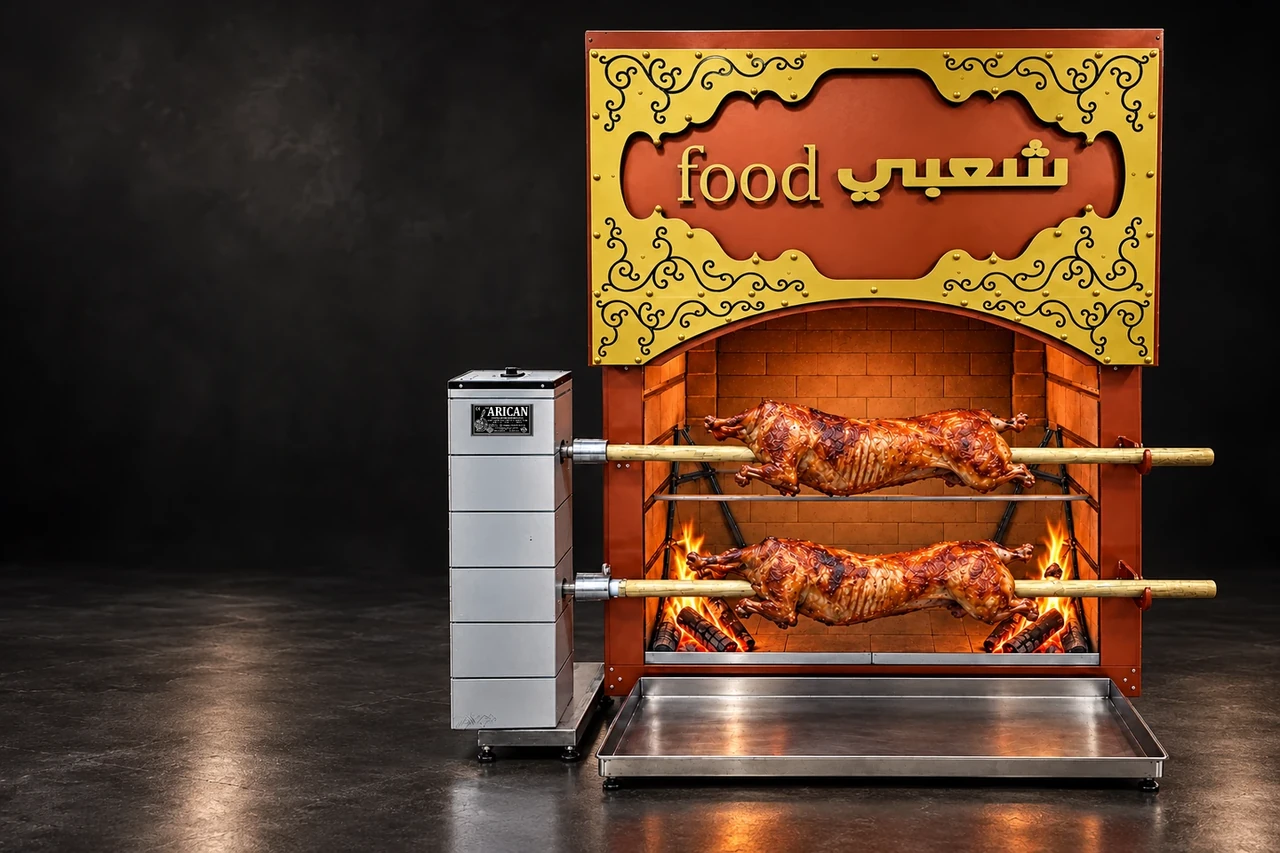 Wood-fired lamb rotisseries