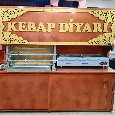 Wood-fired cağ kebab machines · Copper-look finish · 270 cm — AG-184 · 3