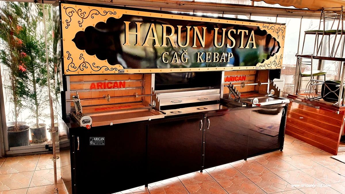 أفران كباب جاغ بالحطب · معدن أسود · 350 cm — AG-060 · 1