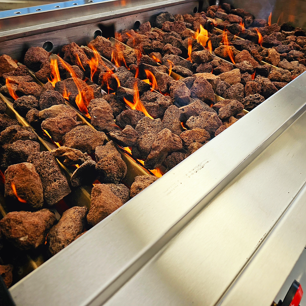 Küçük resim: Gazli lav tasli kebap pisirme izgarasi endustriyel 220 cm