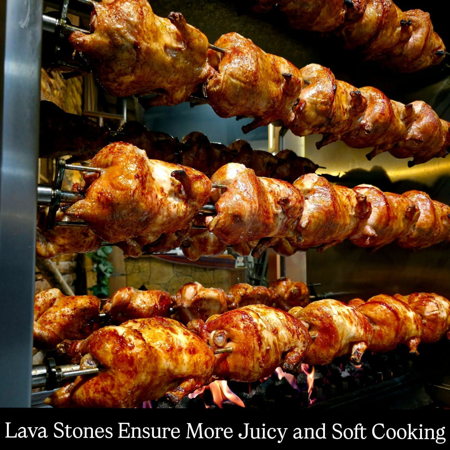 Gas and Lava Stone Roasted Chicken Kebab Grills