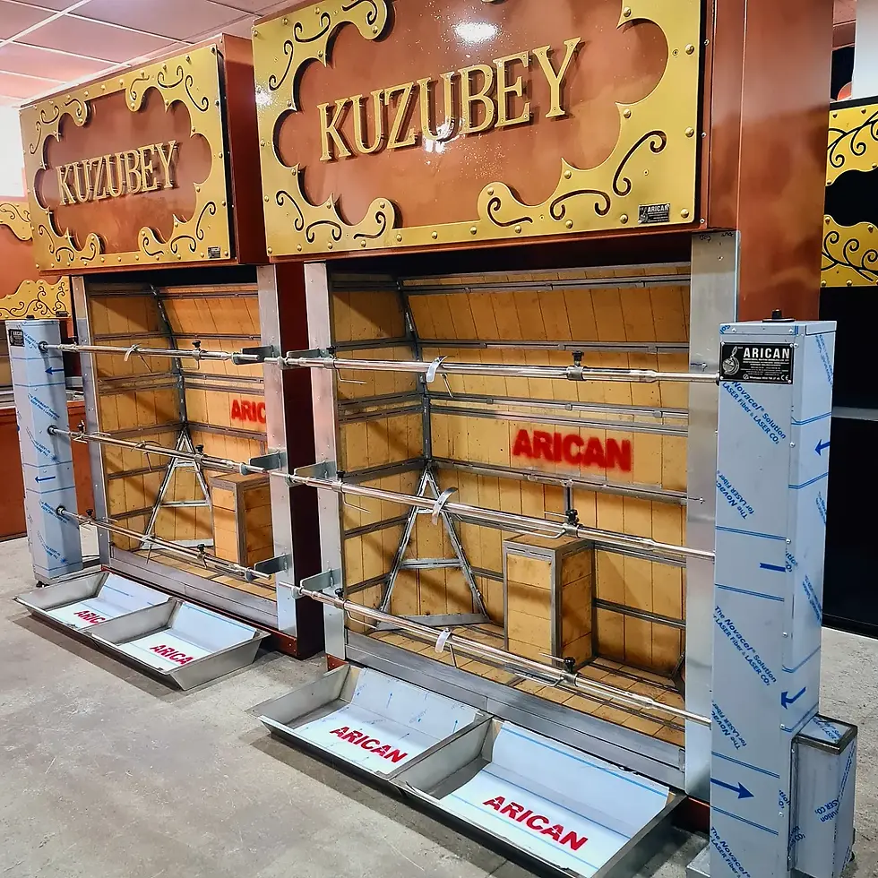 Küçük resim: Kuzu Cevirme Kebap Ocakları Otomatik Odun Ateşli