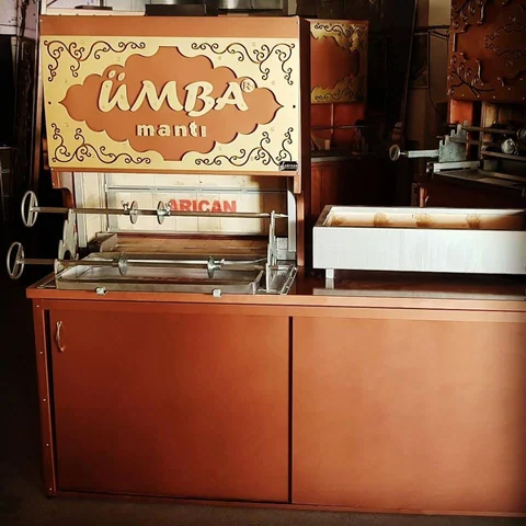 Wood-fired cağ kebab machines · Copper-look finish · 200 cm — AG-174 · 3