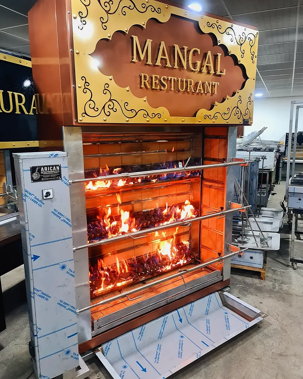 Küçük resim: Kuzu Cevirme Ocagi Gazli Lav Tasli ve Odunlu