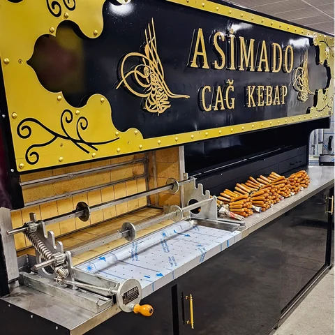 Machines à cağ kebab au bois · Métal noir · 350 cm — AG-408 · 3