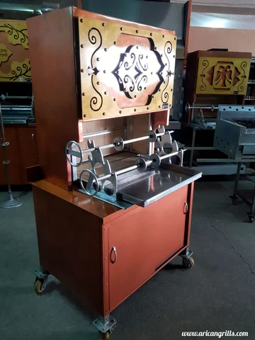 Wood-fired cağ kebab machines · Copper-look finish · Custom design examples — AG-186 · 2