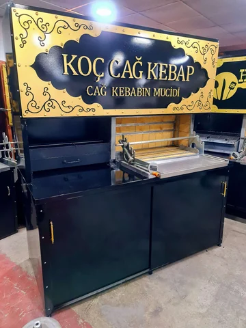 Wood-fired cağ kebab machines · Black metal · 200 cm — AG-101 · 2