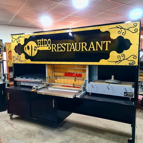 Wood-fired cağ kebab machines · Black metal · 300 cm — AG-284 · 6