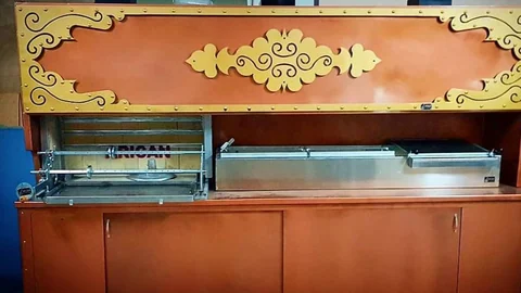Wood-fired cağ kebab machines · Copper-look finish · Custom design examples — AG-031 · 3