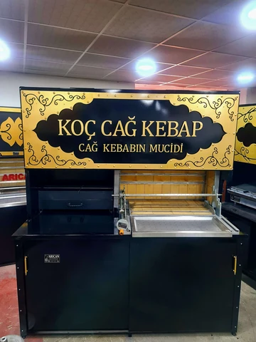 Wood-fired cağ kebab machines · Black metal · 200 cm — AG-101 · 1
