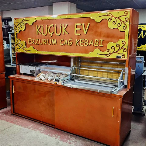 Wood-fired cağ kebab machines · Copper-look finish · 250 cm — AG-453 · 2