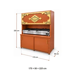 Decorative charcoal kebab grill with cabinet · 175 cm — Dimensions