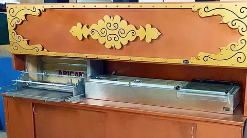 Wood-fired cağ kebab machines · Copper-look finish · Custom design examples — AG-031 · 2