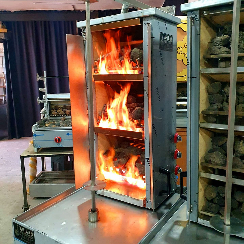 Küçük resim: Dik Döner Ocağı Kömür ve Odunlu Gaz Takviyeli Alttan Motorlu