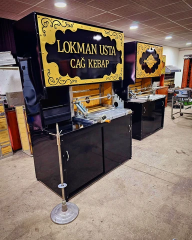 Wood-fired cağ kebab machines · Black metal · 150 cm — AG-463 · 1