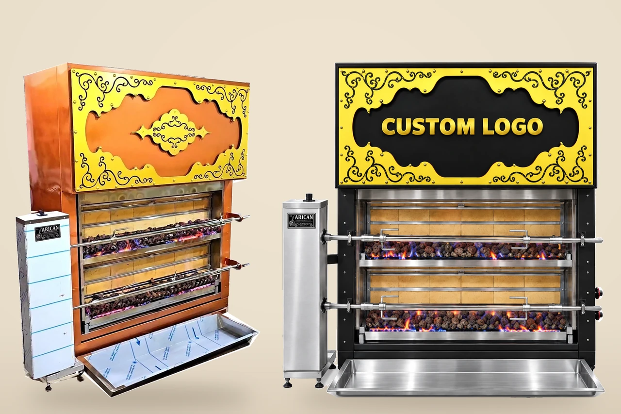 Gas lamb rotisseries