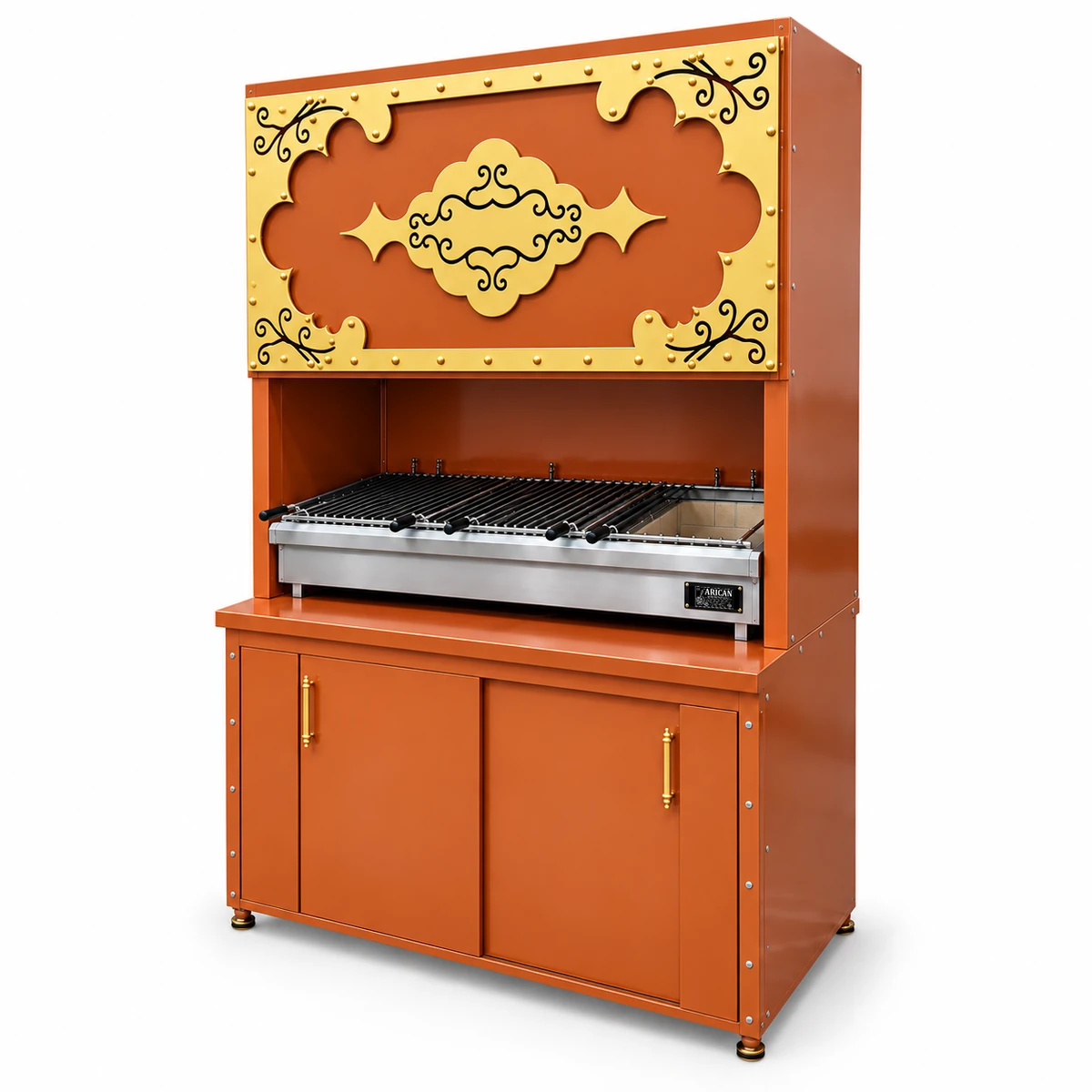 Decorative charcoal kebab grill with cabinet · 125 cm