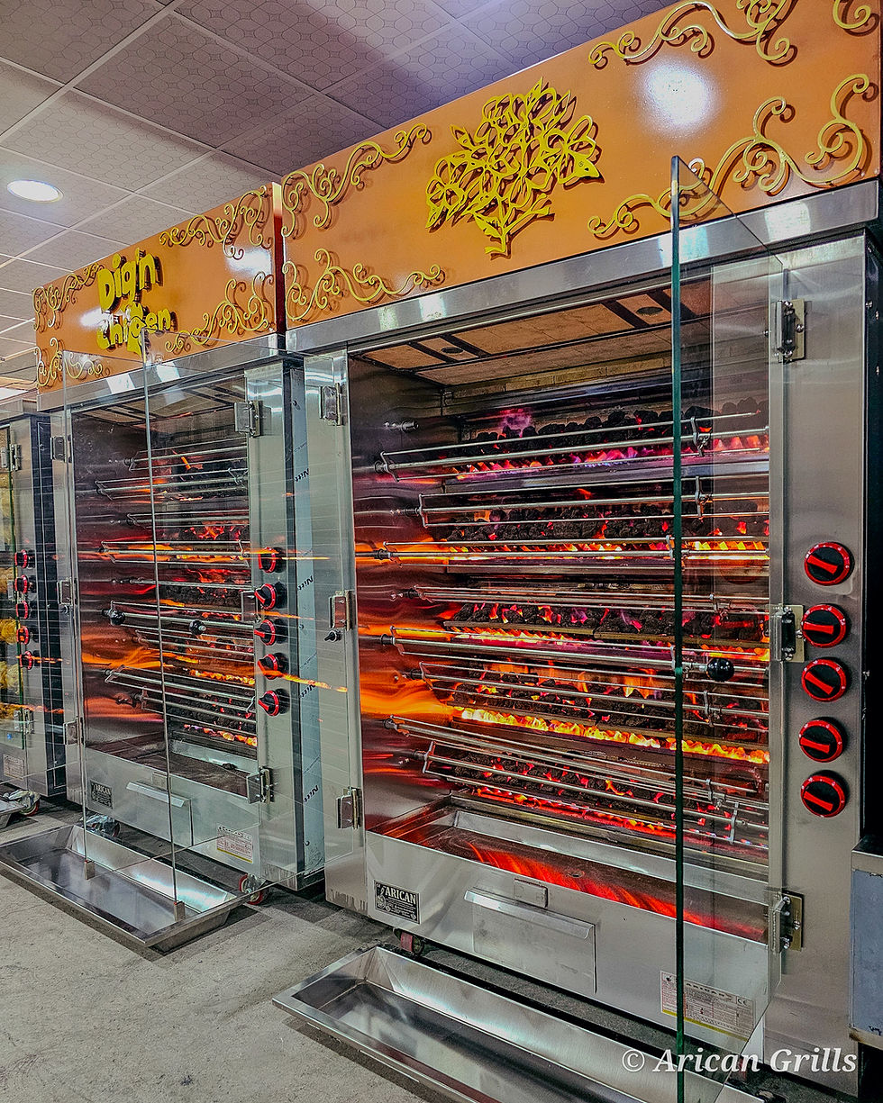 Thumbnail: Rotisserie Whole Chicken Cooking Machines Gas and Lava Stone Grill