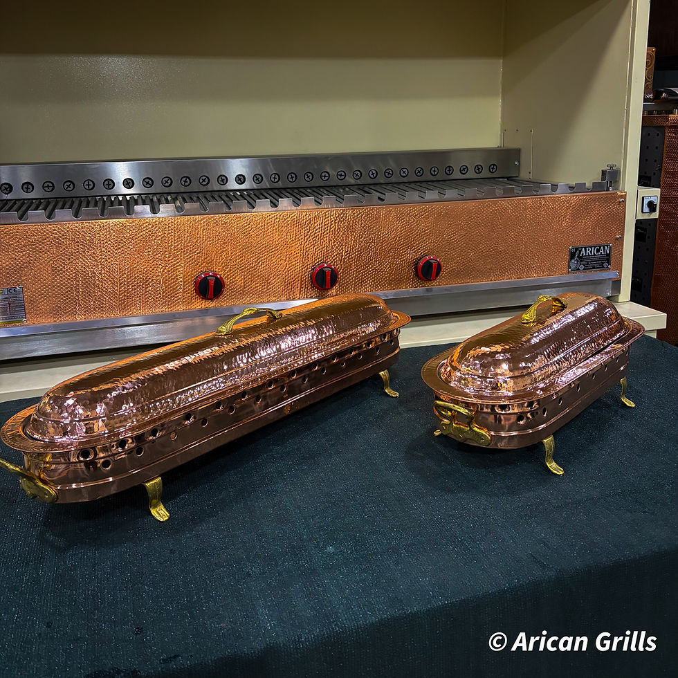 Thumbnail: Arican Gel Fuel Heated Service Plate Copper Lava Stone