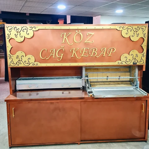 Holzbefeuerte Cağ-Kebab-Grills · Kupferoptik · 250 cm — AG-167 · 6