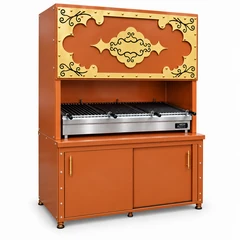 Decorative charcoal kebab grill with cabinet · 150 cm