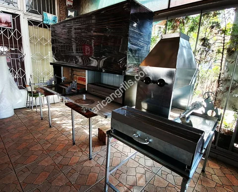 Wood-fired cağ kebab machines · Black metal · Custom design examples — AG-097 · 2