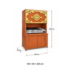 Decorative charcoal kebab grill with cabinet · 100 cm — Dimensions