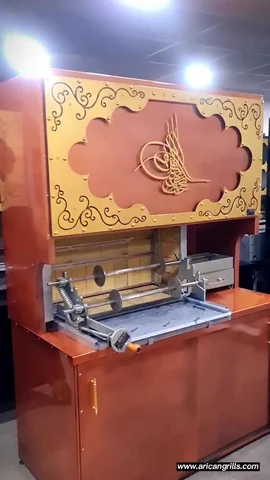 Machines à cağ kebab au bois · Aspect cuivre · 150 cm — AG-040 · 2