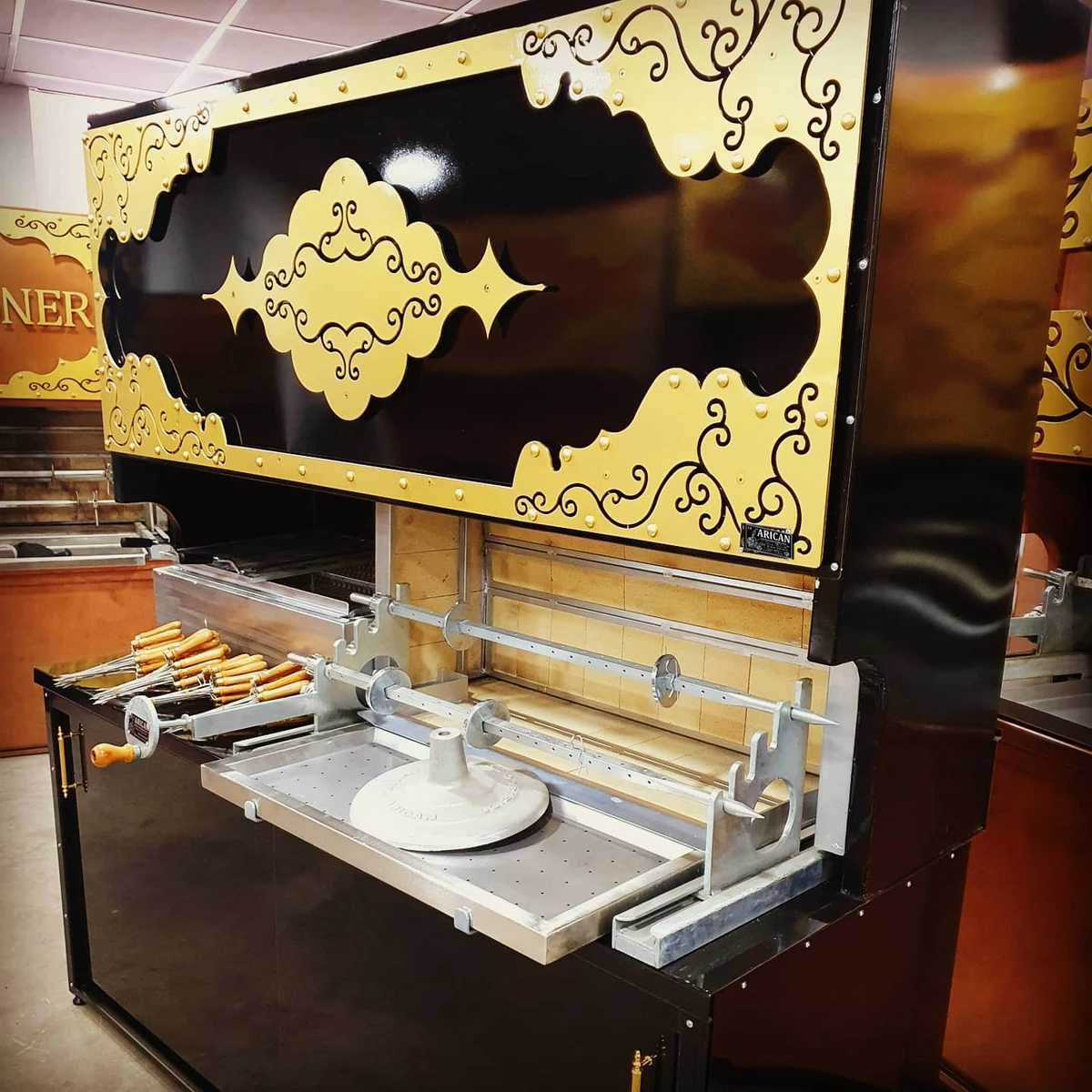 Wood-fired cağ kebab machines · Black metal · Custom design examples — AG-275 · 1