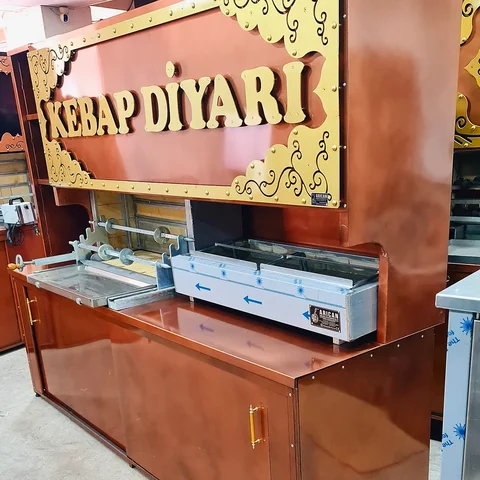 Wood-fired cağ kebab machines · Copper-look finish · 270 cm — AG-184 · 1