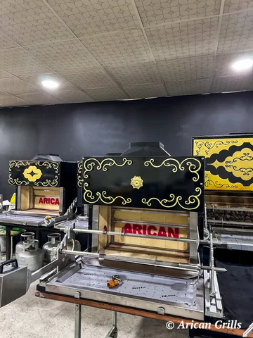 Transportable Cağ-Kebab-Grills · Schwarzes Metall · 100 cm — AG-437 · 3