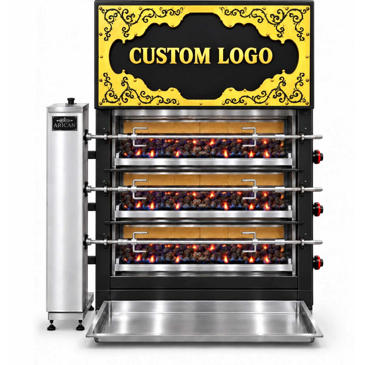 Gas lamb rotisseries
