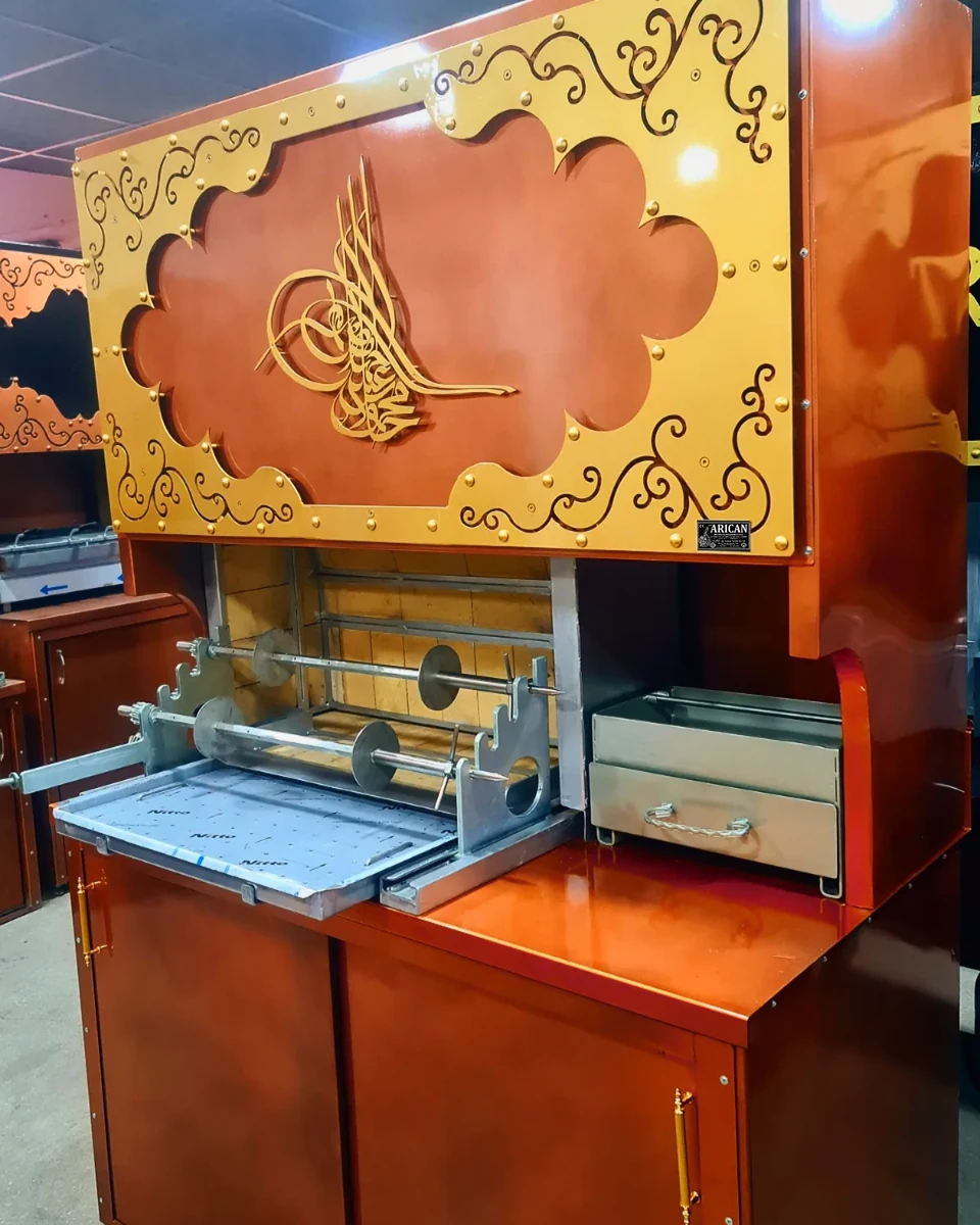 Machines à cağ kebab au bois · Aspect cuivre · 150 cm — AG-040 · 1