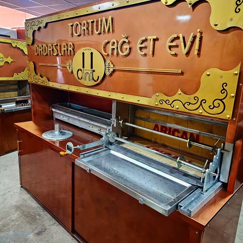 Holzbefeuerte Cağ-Kebab-Grills · Kupferoptik · 250 cm — AG-431 · 8
