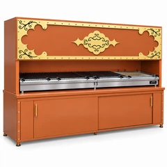 Decorative charcoal kebab grill with cabinet · 300 cm