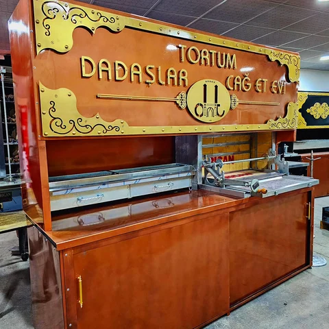 Holzbefeuerte Cağ-Kebab-Grills · Kupferoptik · 250 cm — AG-431 · 6