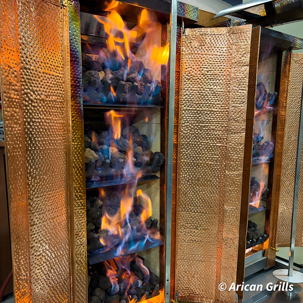 Küçük resim: Copper Gas and Lava Stone Arican Doner Shawarma Machine