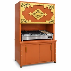 Decorative charcoal kebab grill with cabinet · 100 cm