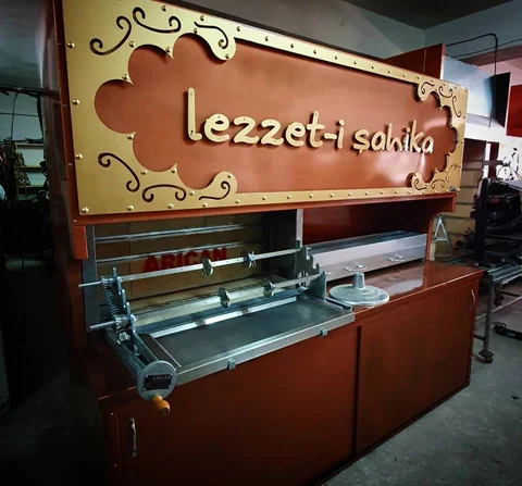 Wood-fired cağ kebab machines · Copper-look finish · Custom design examples — AG-072 · 5