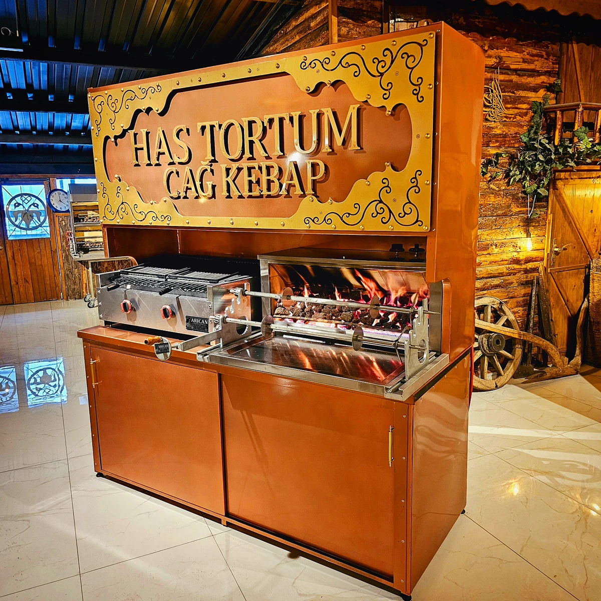 Gas cağ kebab machines · Copper-look model · 200 cm — AG-426 · 1