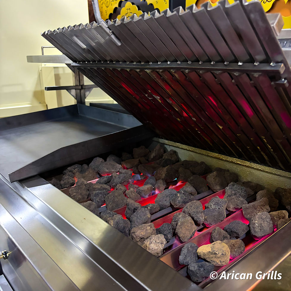 Thumbnail: Arican Gas and Lava Stone Kebab Grill With Warming Rack