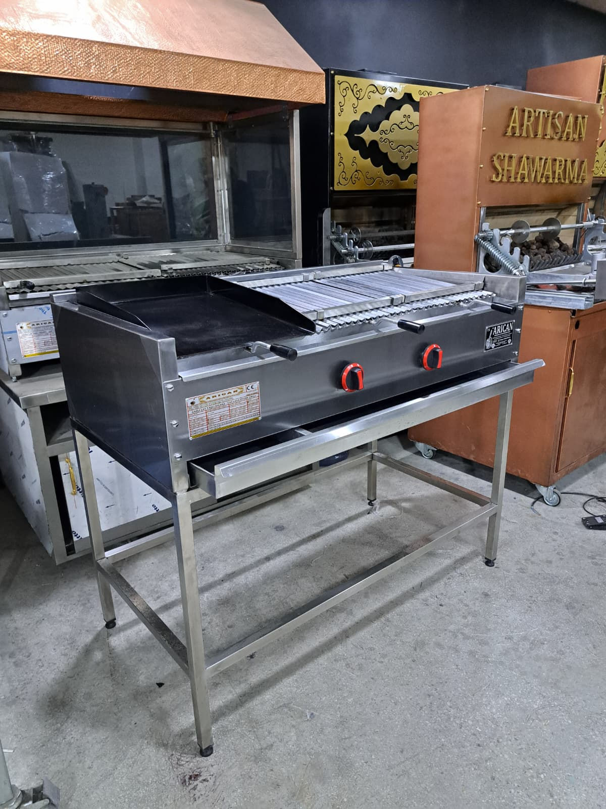 Gazlı Lav Taşlı ve Kömürlü Kebap Izgarası Endüstriyel...