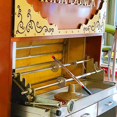 Wood-fired cağ kebab machines · Copper-look finish · Custom design examples — AG-235 · 3