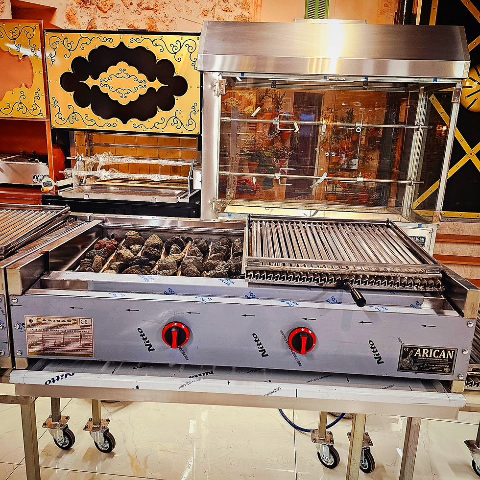 Küçük resim: Dogalgazli lav tasli izgara kebap ocagi 125 cm