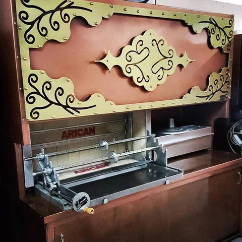 Wood-fired cağ kebab machines · Copper-look finish · Custom design examples — AG-121 · 2