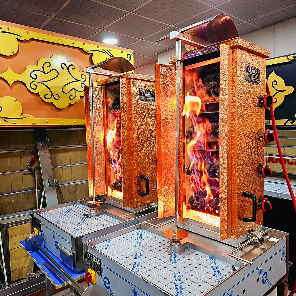 Thumbnail: Gas and Lava Stone Shawarma Machine Copper Covering 4 Burner
